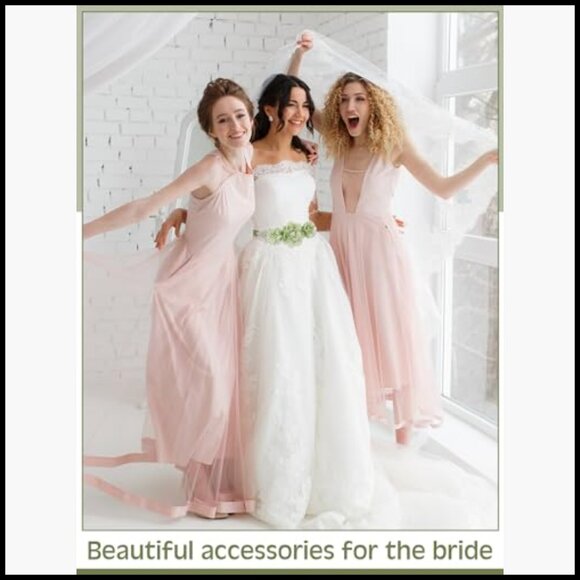 Wedding Bridal Belt Sash with Flower Rhinestone Pearl for Bride